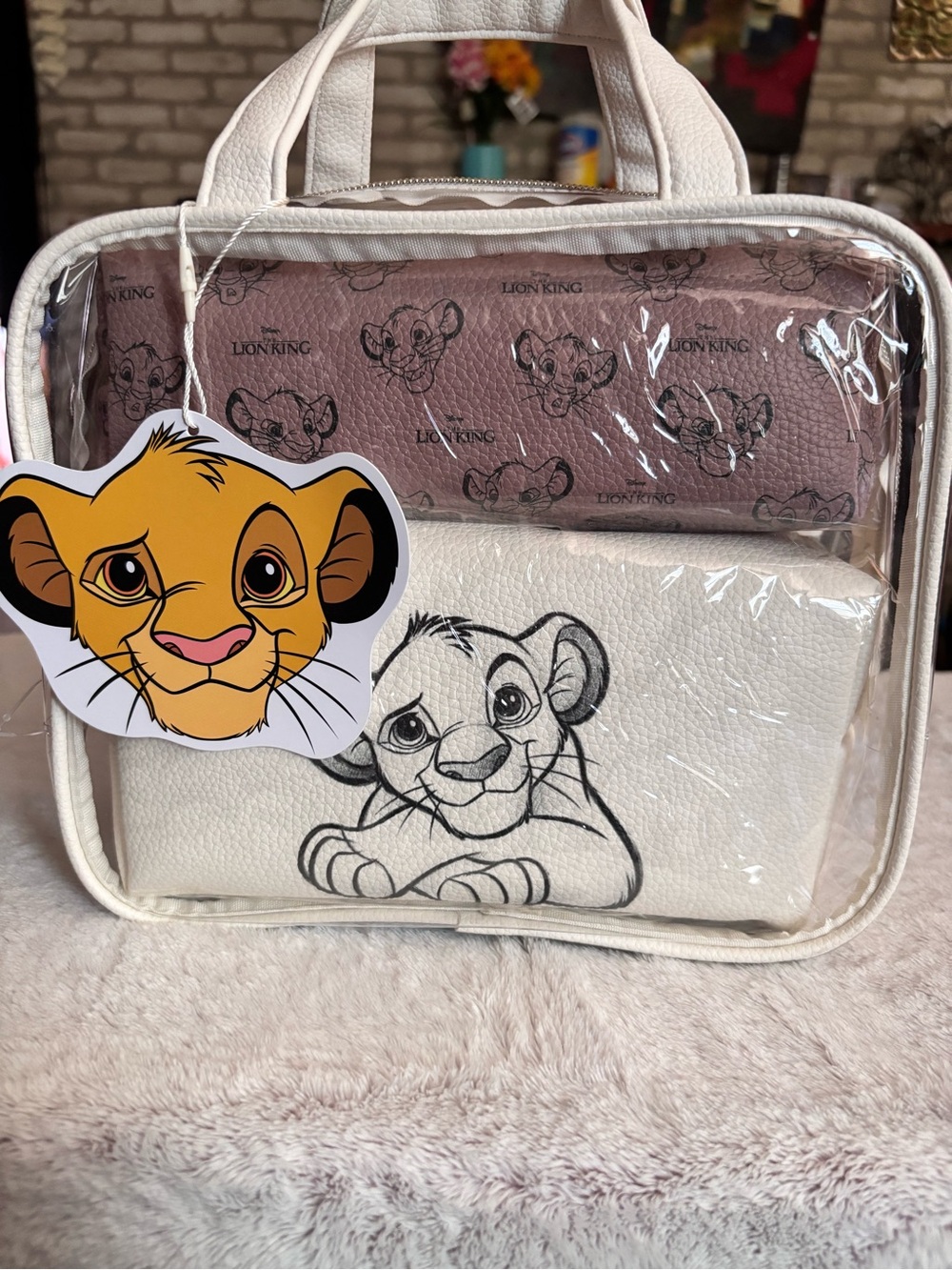 Disney Primark Lion King Simba 3-Piece Cosmetic Bag Set NWT
